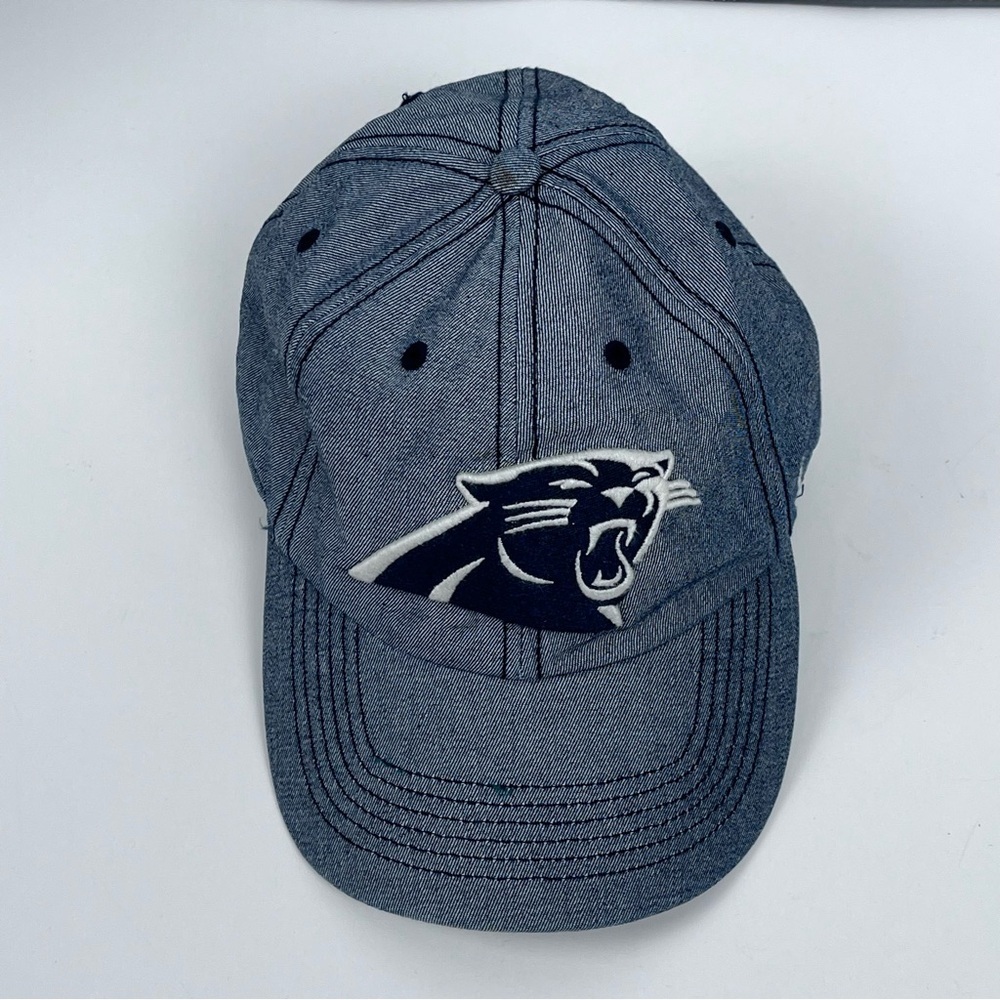 47 Brand Men's Carolina Panthers Gray Chambray Logo Fitted Cap Size M; Football
